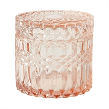 Speedtsberg glas krukke med låg i rosa farve